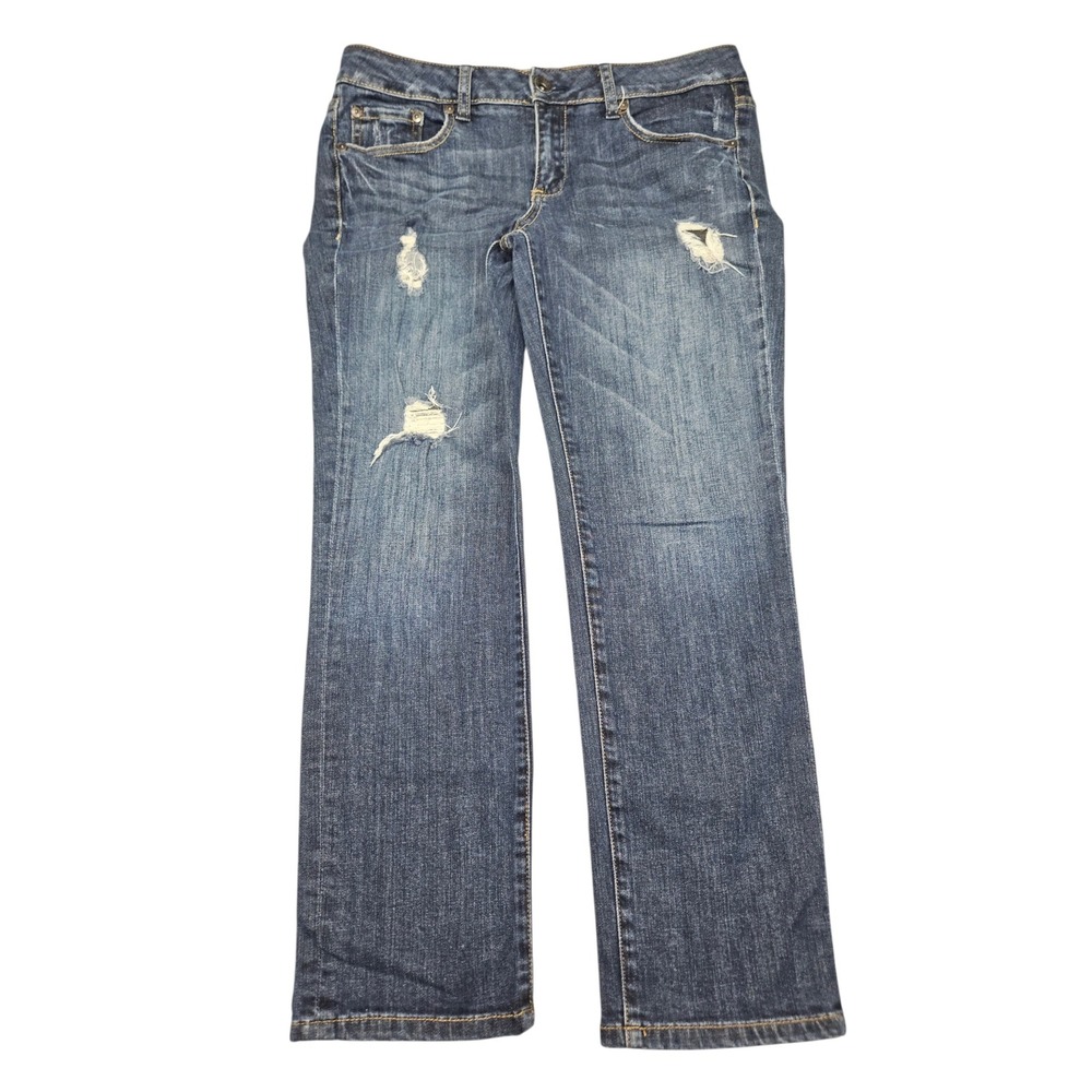 Refuge VTG Y2K Distressed Straight Leg Jeans Medium Wash Blue Sz 7
